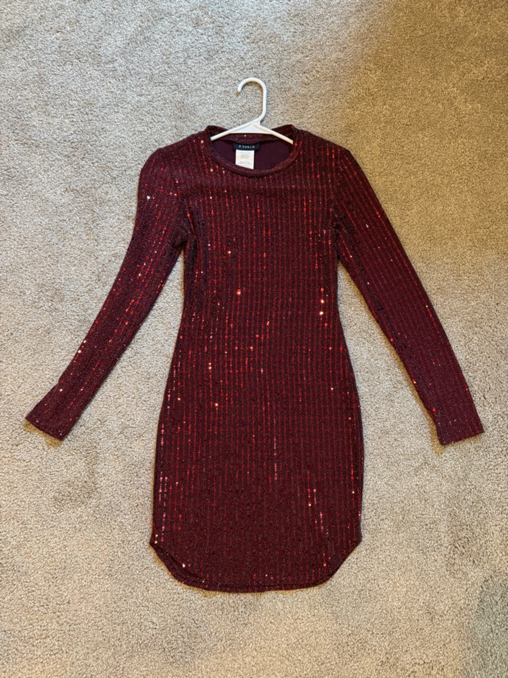 B. Darlin Burgundy Sequin Dress
